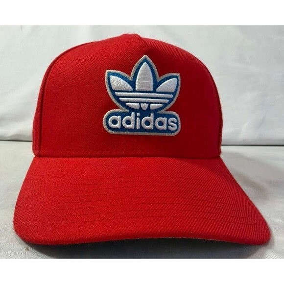 adidas Other - Adidas Originals Hat Red Snapback Cap Trefoil Logo Side Patch Retro Streetwear.